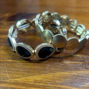 Elegant Gold and Black Women's Bracelet Set